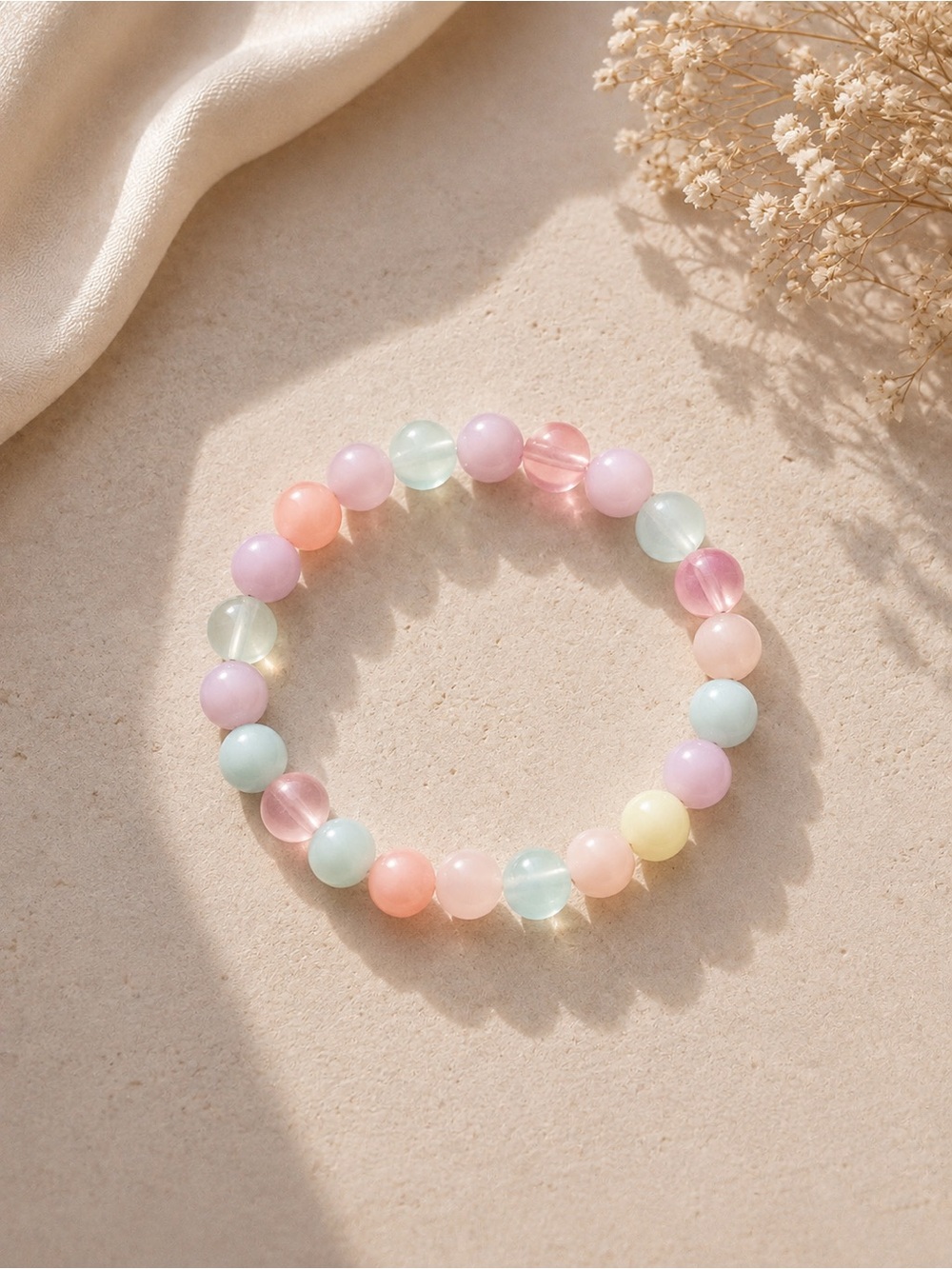 Pastel Multi-Bead Stretch Bracelet - Women Jewelry